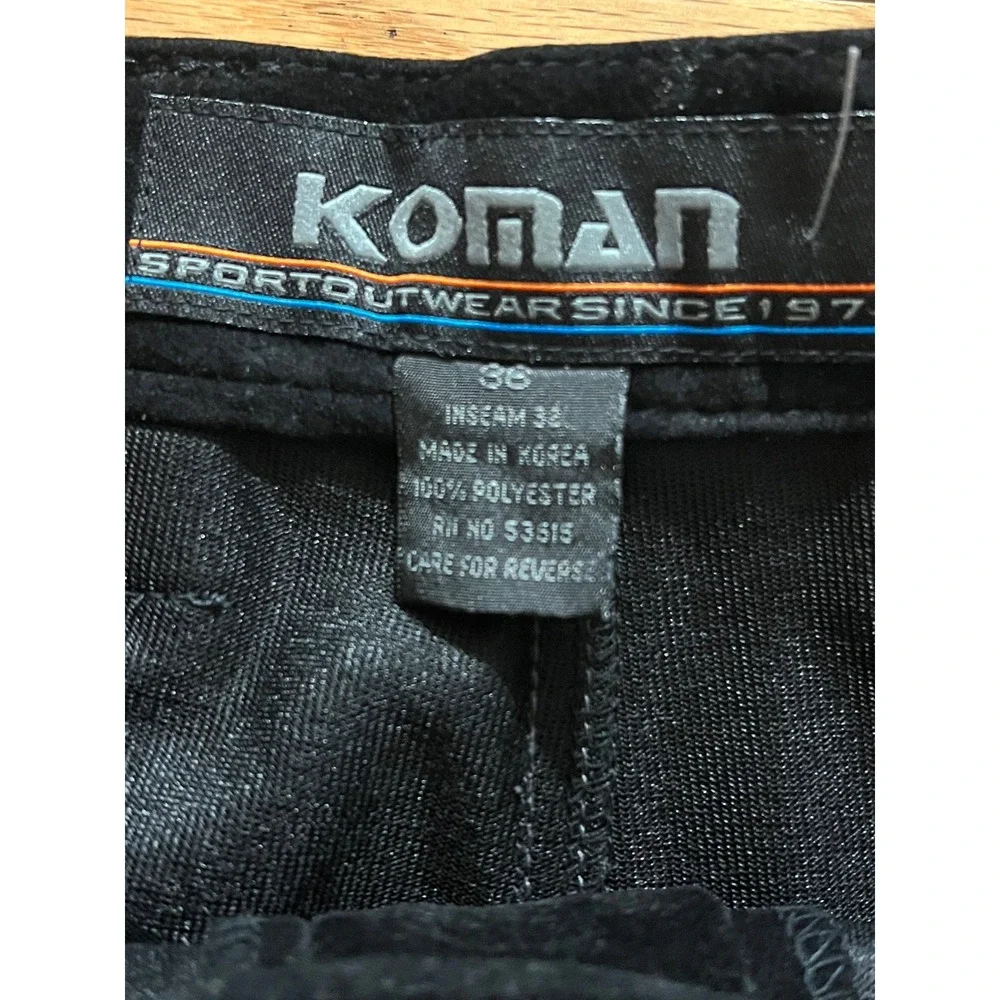 Koman Sportoutwear Mens Black Faux Suede Carpenter Pants Double Knee 36x32